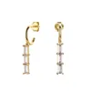 Dangle Oorbellen Kikichicc 925 Sterling Zilver Roze Zirkoon Lijn Drop Earring Piercing Pendiente Luxe 2024 Mode Fijne Sieraden