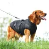 風器犬コールドウェザーコートペットペット冬の屋外ジャケットとひもリング快適なコットンアパレル大型犬用防水ベスト240228