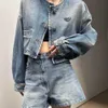 Women's Jackets Women Jackets Denim Sleeve Button Letter Autumn Spring Fashion Jeans Coat Classic Windbreaker Coats 240305