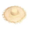 Szerokie brzegowe czapki wiadra czapki damskie słoneczne kapelusz szerokie plażowy kapelusz ręcznie robiła duża słoneczna kapelusz pusta czapka solidna szeroka krawędź słoneczna kapelusz j240305