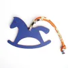 Berömd designer lyxig äkta siden äkta läder Seahorse Deer Keychain ryggsäck Pendant Animal Key Chain Women Bag Charm H0915254U