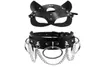 sexiga leksaker för par pu läder mask kvinnor cosplay katt bdsm fetisch halloween svarta masker med sexig halsband erotiska tillbehör6669542