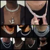 Bijoux en argent et diamant Moissanite cultivés en laboratoire, chaîne à maillons cubains, collier en pierres précieuses pour garçon et fille Cool