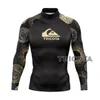 Women's Swimwear Surfing Diving Rash Guard T-Shirts Men Long Sleeve Swimming Floatsuit Tops Tight Gym Traing Boxing Sun Protection Running