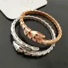 18k gouden plaat jewlry slangenarmbanden snake bangle met doos designer sieraden voor vrouwen verschillende stijl 3 kleuren met steen geen stenen veelzijdige geschenken sets doos