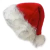 Bérets Adulte Peluche Chapeau De Père Noël Confortable Traditionnel Rouge Et Blanc Pour Cosplay