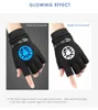 Флуоресцентные светящиеся детские перчатки в стиле аниме Jojos, зимние теплые вязаные женские модные перчатки без пальцев для мальчиков и девочек, 240226