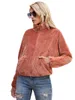 여성용 후드 2024 여성 따뜻한 두꺼운 스웨터 셔츠 재킷 여성 단수 플러시 플란넬 빈티지 풀 슬리브 재킷