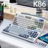 K86 Draadloos verwisselbaar mechanisch toetsenbord Bluetooth24g met scherm en volumeknop voor games werken 240229
