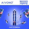 Aivono Fatman Puff 15000 Puffs Vape Vape Electronic cigarrillos de 24 ml de malla de malla prefelled 600mAh Batería recargable Barra de cristal SHISHA 15000