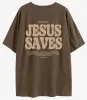 Magliette Good News Jesus Saves Maglietta oversize Jesus Apparel Christian Loose Tee Donna Trendy Casual Cotton Estetico