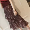 Anzüge Sommer Kleid Anzug 2021 Neue ONeck Baumwolle Kurzarm T-shirt Chiffon Midi Rock Zweiteilige frauen Casual Mode Kleidung set