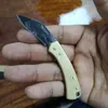 Damascus Steel Mini Brass Handle Unlocking Small Folding Gift Fruit Knife 387474