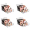 Lagringslådor 4x Compact Makeup Palette Organisera 7 sektioner Kosmetiklåda för badrumsbänkskivor Vaniteter