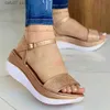 Sandaler skor Summer Women Classics Plus Size for Outdoor Bortable Slip On Solid Color Wedge Female Woman Footwearh2435