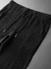 MENS 2023 Solid plate dwuczęściowy Kury Letni mężczyzna kołnierz ściągaczy krótkie rękawowe zestawy Top Fails Casual Long Pants Outfits 240219