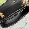 Klassische MARMONT-Umhängetasche für Damen, Designer-Handtaschen, grüne Lint-Klappen-Geldbörse, Leder-Kurier-Umhängetasche, Original-Hardware-Kette
