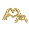 1pc Gesture Decoration Heart Finger Statue Modern Art Sculpture Personalized Home Decor 240219