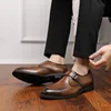 Monk Strap Men Pu Solid Color Low -keel buckle business men men men shovered shoiles e7816