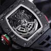 Orologio di marca Orologi da polso Grestest Orologio da polso RM Serie Rm65-01 Rm6501 Ntpt Quadrante in fibra di carbonio nero 43,15 * 49,95 mm Doppio tracciamento