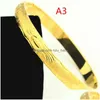 Bangle ankomst bred 8 mm Dubai Gold Bangles for Women Men18k Color Armband African/European/Ethiopia Jewelry Trum22 Drop Delivery DHXPF