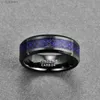 Band Rings BONLAVIE Blue Dragon Tungsten Caide Soul Mate Ring Men Jewelry Wedding 8MM Wide Plating Black Rings Best Gift for Husband L240305