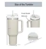 مستودع الولايات المتحدة! مع شعار - 40 أوقية Quencher H2.0 Tumbler Tumbler Stefless Steel Courding مع مقبض LID Straw 2nd Generation Car Cup!