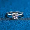 Band Rings Certified Moissanite Engagement Rings For Women 1CT 2CT Round Brilliant Lab Diamonds Wedding Band Sterling Silver Fine Jewelry L240305