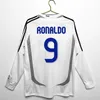 Manga comprida 06 07 08 09 10 Ronaldo Raul retro camisas de futebol vintage 11 12 13 14 15 R.CARLOS Guti BALE KAKA 16 17 18 SERGIO ROBBEN RAMOS Camisas clássicas de futebol do Real Madrid