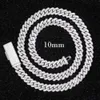 Rts Hiphop Jewelry 8mm/10mm/12mm/13mm/14mm/15mm 2rows Cuban Chain S925 Silver with Vvs Moissanite Mens Cuban Link Chain