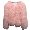 2023 New Fashion Warm Short Beach Wool Fur Coat for Women 231128