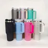 40oz Diamond Mug Tumbler With Handle Insulated Tumbler With Lids Straw Stainless Steel Coffee Termos Cups Tumbler Heat Press 240220