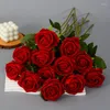 Decorative Flowers Simulated Velvet Rose Pearl Wedding Valentine's Day Wall Decoration Silk Flower Artificial Plant