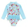 Badkläder småbarnflickor baddräkt för baby 024m blommor badkläder simning spädbarn strand kostym söt bikini nyfödd baby en bit baddräkt