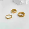 Anéis de banda manchar livre ouro cor chapeamento corrente ela anel para unisex vintage gótico robusto midi anel de dedo antigo acessório de jóias l240305