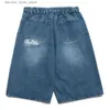 Herren Shorts Sommer Gym Jeans Shorts Herren Casual Sporthose Lose Ropa Hombre Straßenkleidung Bedrucktes Mesh Y2k Top Jugendlich und energisch Mittwoch Q240305