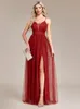 Högkvalitativ 2024 Womans Clothing Birthday Dresses Sexiga remmar Summer Mesh Sequined Luxury Red Evening Party Long Dresses