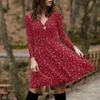 Damenblusen, Bohemian-Kleid, V-Ausschnitt, Sommerkleider, manches, langärmelig, Robe, Retro, elegant, Party, Club, lässig, weiblich, 2024