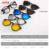 Lunettes de soleil 6 en 1 hommes femmes polarisées optiques pince magnétique sur montures lunettes de soleil cadre lunettes de prescription