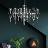 Modern Crystal Pendant Lamps American Shining Stars Chandelier Pendant Lights Fixture Bedroom Living Room Villa Home Indoor Lighting Art Decoration Luminarias