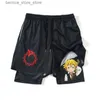 Men's Shorts Anime siedem śmiertelnych grzechów Shorts Mężczyźni Szybki sucha 2 w 1 Performance Sport Shorts Summer Running Pants