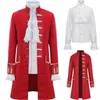 Sälj Spring Adult Man Victorian Medieval Steampunk Trench Coat Renaissance Jacket Halloween Prince Costume Performance Cloth 240226