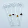 Tuyau de brûleur à mazout en verre Pyrex, support fixe, tuyaux de qualité de couleur claire, grands tubes transparents, pointes d'ongles