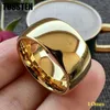 Band Ringen TUSSTEN 10 MM Goud Kleur Tungsten Ring Voor Mannen Vrouwen Wedding Band Tren Jewel Dome polijsten Gratis Verzending L240305