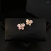 Brooches Cute Pink Butterfly Brooch Women's High-End Suit Clothes Neckline Anti-Exposure Small Buckle Accessories Collar Pin Jewelry 5303