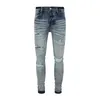 Nuevo diseño de jeans morados para hombres de alta calidad Jeans Fashion Denim Carga de mezclilla desgastada para hombres Jeans de moda de la calle High Street29-40