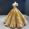 2024 new sparkle ball gown wedding dress sexy off shoulder 3D Lace embroidery beaded vestido de novia gold sequined luxury bridal gowns sequins boho robes de mariee