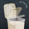 Bouteilles de stockage 5/10kg Boîte de riz Transparent Insectes Preuve d'humidité avec 2 boucles Distributeur de céréales Grain Pet Food Conteneur de farine