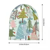 Береты, Рождественская елка, лес, стильная эластичная вязаная шапка с напуском, многофункциональная шапка с черепом для мужчин и женщин