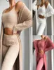 Designer-Damen-Teddy-Lounge-Wear-Set, 3-teiliges Damen-Trainingsanzug, Fleece-Pyjama, Strickjacke. 6788112